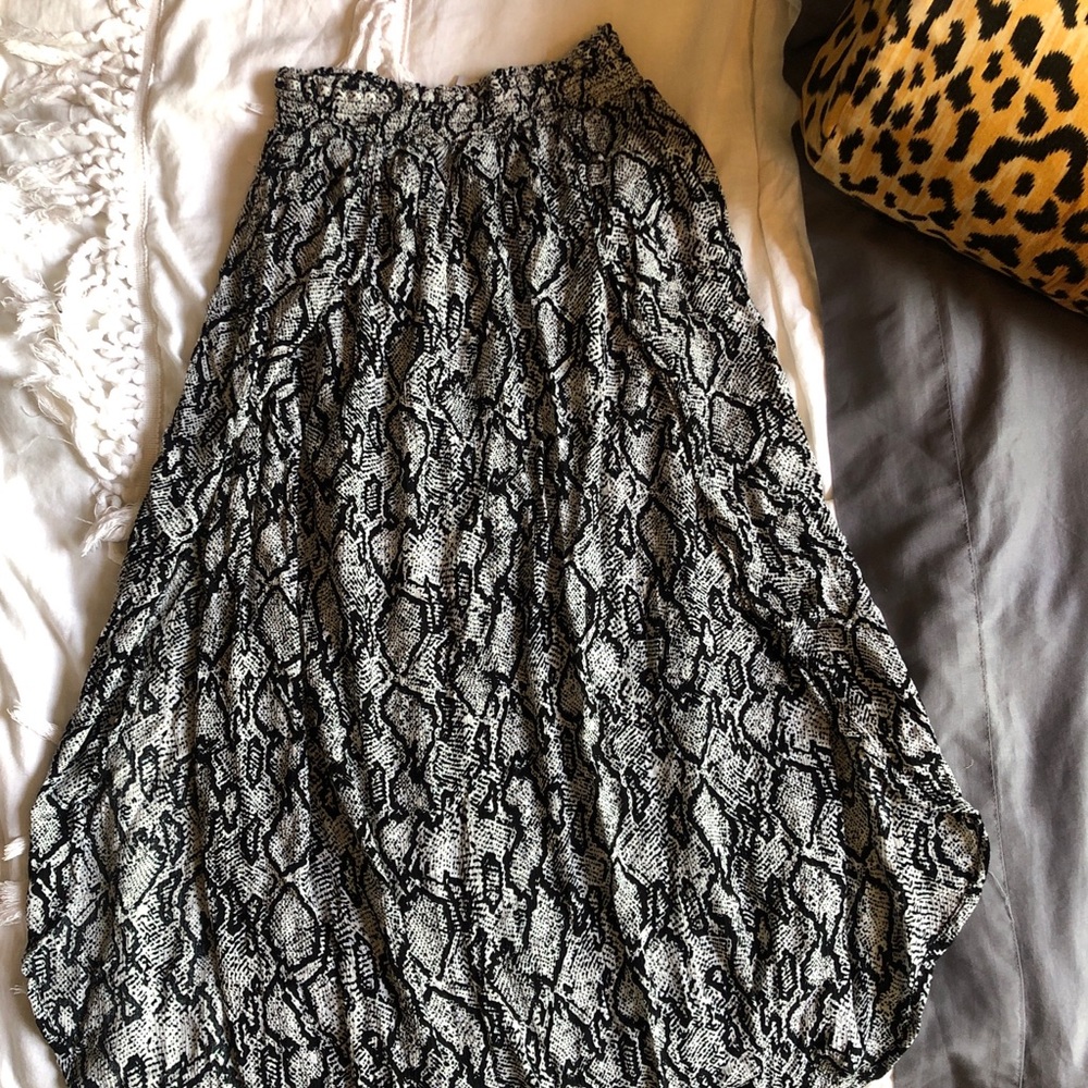 Double Slit Midi Snakeskin Skirt!